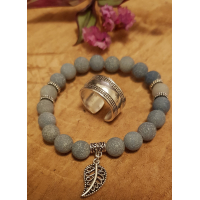 Aanbieding: Edelsteenarmband met zilveren ring